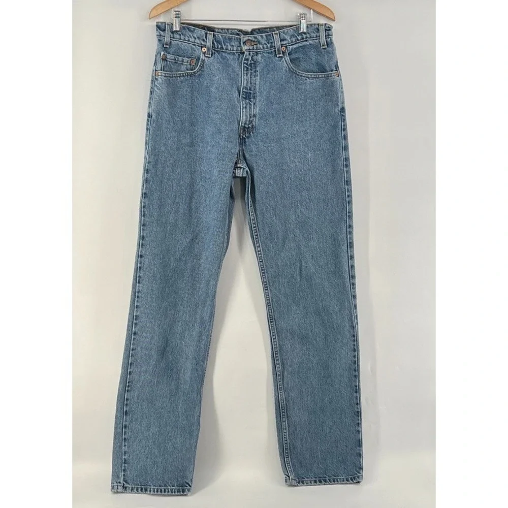 Vtg 90s Levis 505 Regular Fit Straight Leg Jeans 36 (34x34) Med Wash Denim 1998